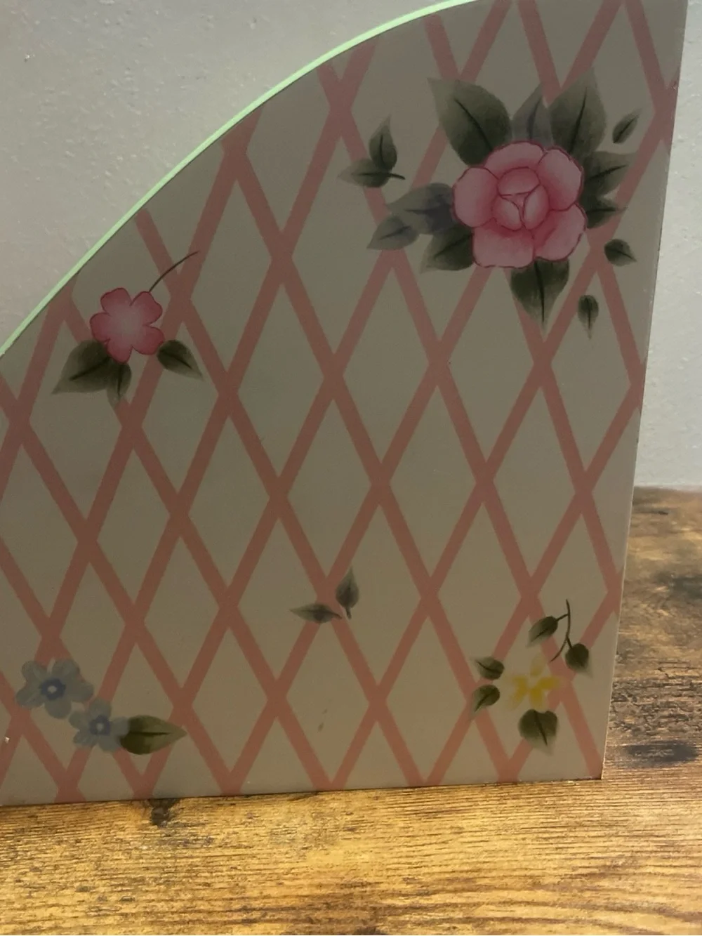 Pfaltzgraff Pink & Green Floral Tiered Desk Organizer